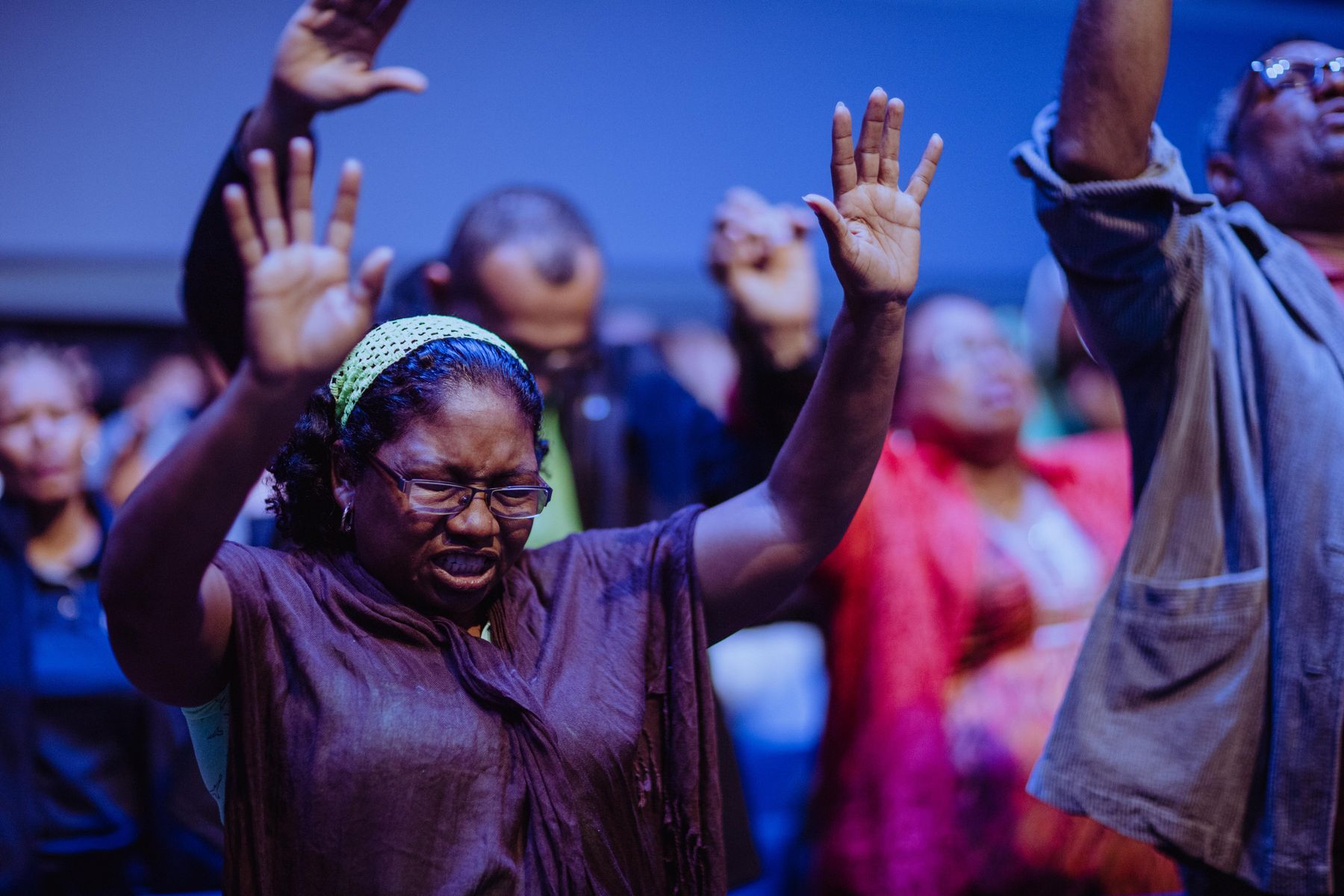 Hands raised in worship