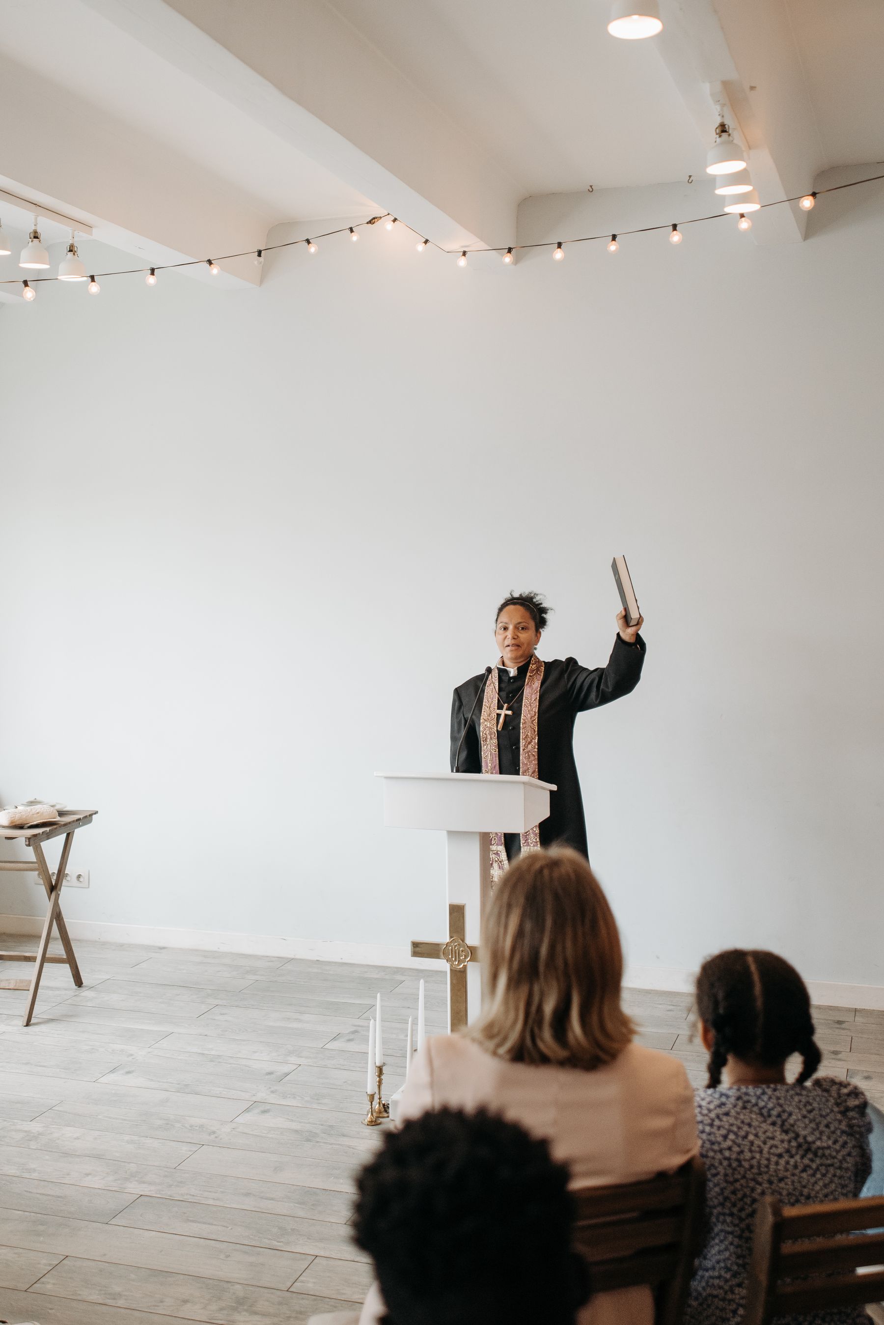 Pastor Michael teaching on a Sunday